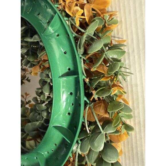 Pumpkin, Eucalyptus, Flower Wreath Farmhouse Decor Thanksgiving Autumn Party - Picture 9 of 11